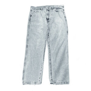 Vintage Wrangler Jeans Mens 36x28 Blue Light Wash 90s Straight Leg Distressed